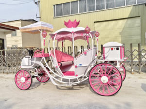 Nouvelle conception Magnifique carrosse de citrouille de Cendrillon pour mariage et décoration de Noël en extérieur Carrosse de cheval - Product Image 4