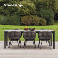Ensemble table et chaises d'extérieur Ensemble de jardin nordique Ensemble de meubles de patio en aluminium pour restaurant et café, terrasse, arrière-cour, table basse moderne