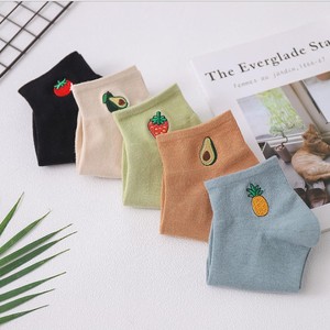 Young Style Embroidery Strawberry <strong>Funny</strong> Kawaii Designer Harajuku <strong>Chaussette</strong> Woman Happy Sokken Fashion Calcetines Soft Sock - Product Image 3