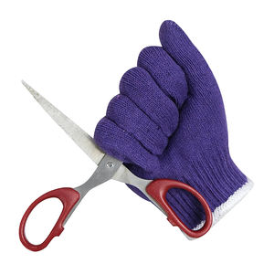 Más de 20 años de venta de fábrica, guantes antideslizantes morados para limpieza de algodón, guantes de algodón de tela industrial - Product Image 2