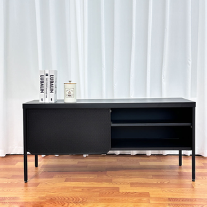 <span class=keywords><strong>Meuble</strong></span> <span class=keywords><strong>TV</strong></span> moderne en métal noir, design <span class=keywords><strong>d</strong></span>'unité <span class=keywords><strong>d</strong></span>'<span class=keywords><strong>angle</strong></span> sur pieds hauts pour salon, <span class=keywords><strong>meuble</strong></span> de rangement latéral - Product Image 4