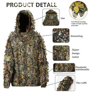 Traje de Caza Táctico Ghillie Profesional para Invierno para Hombre con Diseño de Logotipo Personalizado, 100% Poliéster, Ropa para Exteriores - Product Image 3