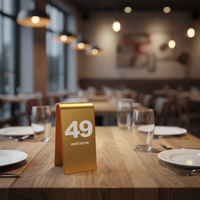 Support de numéros de table en plastique ABS avec logo personnalisé, support de numéros de table pour restaurant, bar