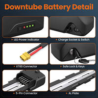 Batterie Jumbo Shark pour Vélo Électrique 48V 20Ah 21Ah 21700 18650 Cellules 36V 52V 21700 pour Vélos Électriques Haute Vitesse 2000W