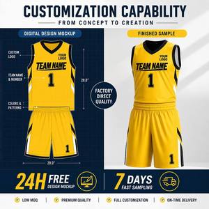 Tenues de basketball réversibles personnalisées en sublimation, ensemble maillot et short en mesh double face pour l'école, la ligue de recreational et les commandes en gros - Product Image 3