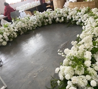 Decoración de Boda, Fondo de Escenario, Centros de Mesa Florales, Fondo de Flores de Seda Blancas y Verdes Extra Grandes, Camino de Flores Decorativo