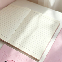 Großhandel Rosa Schleife Ausgestanztes Genähtes Papier-Notizbuch 16K Niedliches Mädchenhaftes Tagebuch Schüler-Schreibwaren Geschenk