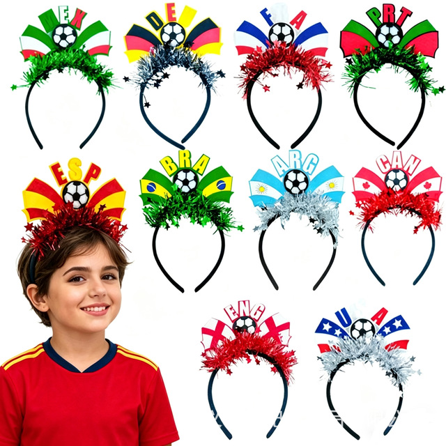 2026 for Fan Headbands National Flag-Style Hair Accessories Cheering Support Creative Cheerleading Football Polyester
