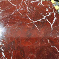 Calcite Rouge Naturelle de Luxe, Pierre Rouge Profonde avec Veines Blanches, Design Moderne pour Salle de Bain et Utilisation Extérieure