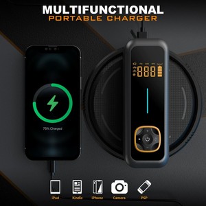 Nuevo Compresor de Aire Portátil Inalámbrico de 12V para Auto, Manómetro Digital, 10000mAh, Monitor de Presión de Neumáticos para Auto y Bicicleta - Product Image 6