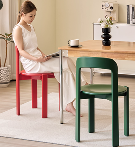 Silla de <span class=keywords><strong>comedor</strong></span> de madera maciza moderna, silla de escritorio apilable con respaldo, silla de café para <span class=keywords><strong>muebles</strong></span> del hogar - Product Image 4