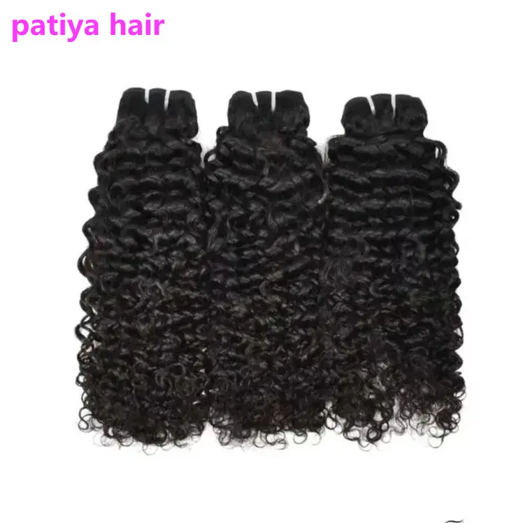 Guangzhou Patiya birmano fornitore di capelli ricci indiani non trasformati bundle capelli ricci capelli vergini disegnati a doppio