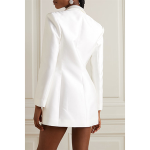 Áo khoác Blazer Vải Lanh Hoa dài thông thường dáng ôm một nút thanh lịch cho nữ mới Áo khoác thêu 3D đầy đủ - Product Image 3