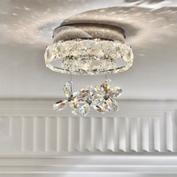 Lámpara de Techo LED de Acero Inoxidable de Lujo Francés, Moderna, de Superficie, con Forma de Anillo, para Exteriores, Pasillos, Balcones, Entradas y Vestíbulos