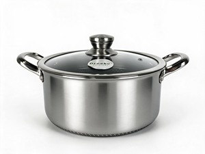 Batterie de casseroles en acier inoxydable 20/24/<span class=keywords><strong>28</strong></span> <span class=keywords><strong>cm</strong></span>, revêtement antiadhésif alvéolé, couvercle en verre, compatible four – Vente Flash - Product Image 2