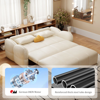 Canapé-Lit Électrique en Tissu Télécommande Sans Fil Chaise Longue Coulissante Inclinable Convertible Pliable avec Rangement pour Salon