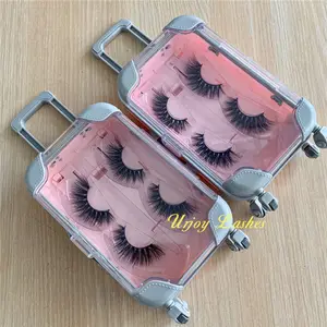 Custom Made Empty Eye Lash Box New Creative Luggage Shaped False Mink Eyelash Suitcase Packaging