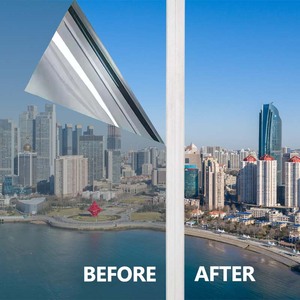 Tự dính năng lượng mặt trời phim thủy tinh một chiều riêng tư gương bạc cách nhiệt Sticker phản chiếu Tint cho bệnh viện văn phòng xây dựng - Product Image 4