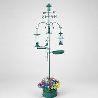 Support solaire antique en fer forgé pour mangeoire à oiseaux, base de jardinière, support multi-accroches, bain d'oiseaux, plateau à graines, résistant à la rouille, pour jardin et cour