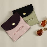 Bijouterie personnalisée, pochette bouton, sac épais en microfibre, logo personnalisé, emballage de boucles d'oreilles, pochette chic, bague, bijoux