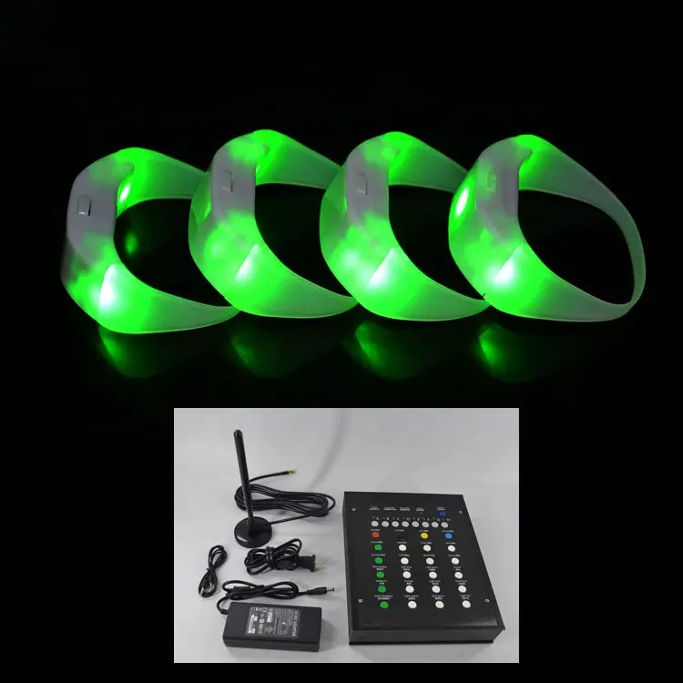 Linli-Bracciali a LED a controllo remoto, RFID, braccialetti DMX, bande da polso con braccio lampeggiante