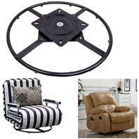Base de chaise pivotante en métal noir, rotative à 360 degrés, support rond inclinable pour canapé et chaise de bureau