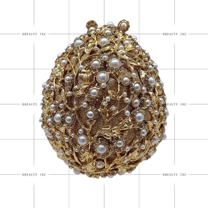 Luxury Classic Fashion Pearl Rhinestone 3D Egg Evening Bridal Crystal Party Cocktail Formal Purse - Product Image 1