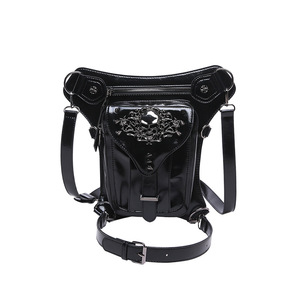 Femmes Style gothique moto Fanny Pack taille et <span class=keywords><strong>jambe</strong></span> hanche ceinture Messenger sac à bandoulière avec doublure en PU téléphone portable taille sac - Product Image 6