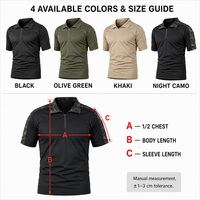 Camisa Táctica para Hombre, Manga Corta, Media Cremallera, Cuello Alto, Secado Rápido, Transpirable, Camuflaje, Entrenamiento al Aire Libre, Venta al Por Mayor