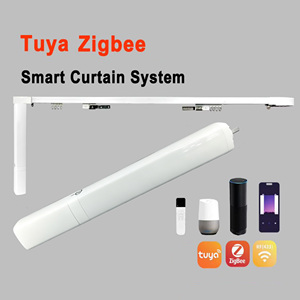 Tuya <b>Smart</b> Home Kit Modern Motorized Automatic Curtain Battery-powered Motor Alexa <b>Remote</b> <b>Control</b> Living Room ZYYJ-ML40-kit ZigB - Product Image 1