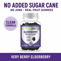 Zwarte Vlierbessen Echt Fruit Gummies Sambucus Nigra 90 Zink Vitamine C Immuunondersteuning OEM ODM Private Label Op Maat
