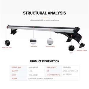 Barres de <span class=keywords><strong>toit</strong></span> en alliage d'aluminium de 120 cm, 2 pièces, rails transversaux avec porte-bagages, porte-vélos pour voitures, <span class=keywords><strong>barre</strong></span> de <span class=keywords><strong>toit</strong></span> latérale par côté - Product Image 3