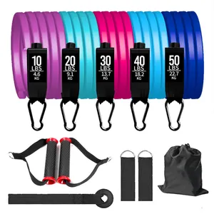 YETFUL Custom Private Label Tension Rope Gym Fitness Pull Up Resistance Bands Set With Anchor Handles