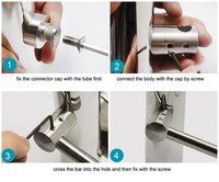 Support de barre de tuyau en acier inoxydable fermé à droite/fermé connecteur de main courante gauche pour menuisier de tuyau de main courante d'escalier