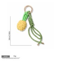 EDGE Porte-clés ananas tressé fait main, pendentif fruit tropical mignon, cordon en strass, bijou de mode, breloque de sac pour femme