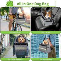 Panier de vélo respirant pour chien avec laisse de sécurité, panier de vélo pliable pour petits chiens et chats, pour les voyages en vélo