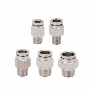 PinK 304 Stainless Steel <b>Quick</b> <b>Connector</b> 8mm Pneumatic Air Hose Fitting Straight Through High Pressure High Temperature - Product Image 1