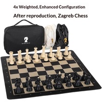 Set Catur Akrilik Berat 95mm untuk Turnamen Internasional, Kemasan Kotak Warna Deluxe Double-King, Permainan Puzzle