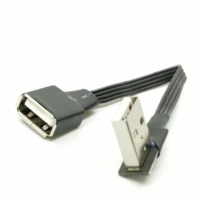 FPV cinta plana silicona Mini Puerto en forma de T Mini USB macho superior e inferior 90 grados ángulo recto a USB macho Cable de datos