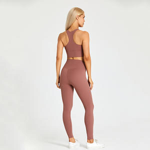 Combinaison de sport en stock pour femmes vêtements d'extérieur vêtements d'entraînement pour la course vêtements de yoga brossés respectueux de la peau - Product Image 6