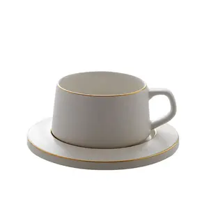 Avorio bianco porcellana personalizzato tazze di tè fantasia bianco ceramica tazza di caffè con piattino