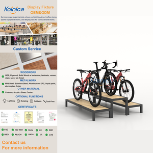 Support de présentation pour vélos électriques Kainice Premium en bois et métal, support de rangement pour vélos sur pied pour les magasins professionnels de vélos électriques - Product Image 1