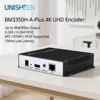 Codificador de Hardware Unisheen BM3350H-A-Plus H.264 H.265 4K HDMI a IP, Compatible con RTMP RTSP para Transmisiones en Vivo y de Iglesias