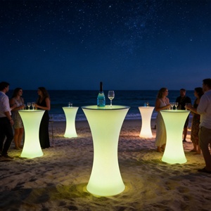Lampe de sol LED lumineuse pour table haute, éclairage décoratif d'intérieur et d'extérieur pour pelouse, table et chaise de fête lumineuses colorées pour la plage - Product Image 1