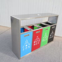Extérieur S Steel Metal 3/4/5 Compartiments Publicitaire Recyclage des Déchets Poubelles pour Rue
