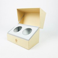 Caja de Embalaje de Té Ecológica con Materiales Reciclados, Cierre Magnético, Dos Insertos Recortables, Caja Rígida para Embalaje Festivo