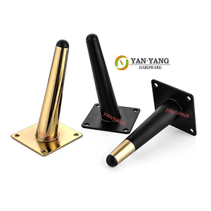 Yanyang <span class=keywords><strong>pied</strong></span> <span class=keywords><strong>de</strong></span> Support <span class=keywords><strong>de</strong></span> <span class=keywords><strong>lit</strong></span> 150MM polissage or brillant meuble TV Style conique canapé en fer jambe en métal pour meubles - Product Image 1