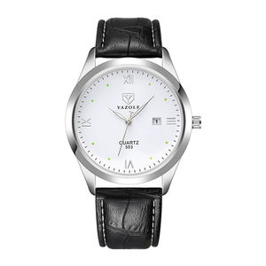 Montre à quartz YAZOLE <span class=keywords><strong>D</strong></span> 553 pour hommes <span class=keywords><strong>d</strong></span>'affaires avec date et jour, étanche, calendrier, fabrication 2025, fabricant de montres-bracelets personnalisées - Product Image 2