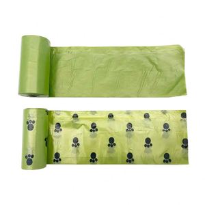 Sacs à déjections canines compostables à domicile, haute qualité, jetables, anti-fuites, écologiques, contrôle modéré des odeurs, logo personnalisé, amidon de maïs PLA - Product Image 1