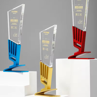 Fabricant de médailles et de plaques de trophées en métal personnalisées Artisanat de récompense avec tasse en verre de cristal et fournitures de boîte-cadeau Souvenirs